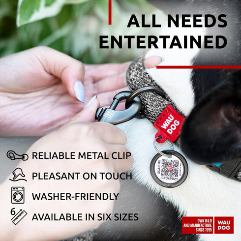 WAUDOG Recycled Cotton Dog Leash, 6 Ft / 10 Ft, Eco-Friendly Collar for Small Medium & Large Dogs, Reflective Leash
