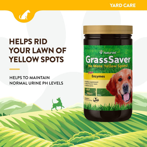 NaturVet GrassSaver Wafers for Dogs – 300 Wafers, Healthy Supplement with B-Complex Vitamins & Amino Acids