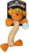 Spunky Pup Wibbleez Dog Toy, Stretchy Nylon Webbing with Plush Squeaker Head, Durable Tug Toy