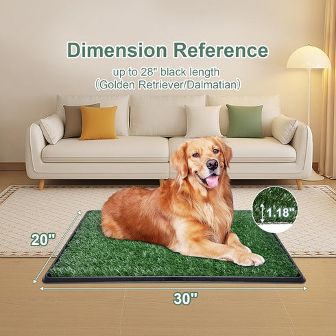 Dog Grass Pet Loo Indoor/Outdoor Portable Potty, Artificial Grass Patch Bathroom Mat with Washable Pee Pad