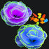 Glow Aquarium Decor by Glowing Fish Tank Decorations, 2pcs Silicone Flower Plants & 10pcs Colourful Sea Shells