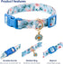 Cotton Dog Collar, Blue Flower Pattern for Boys and Girls, Adjustable for Small to Medium Breed Dogs (XS)