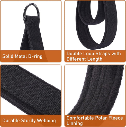 TOBWOLF 2PCS Pilates Straps, Double Loop D-Ring Straps for Reformer and Home Gym Workout