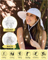 Tirrinia Wide Brim Womens Hiking Hat with Large Neck Flap - UPF 50+ Sun Protection