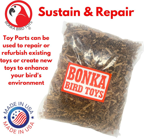 Bonka Bird Toys 1574 Natural Crinkle Paper Foraging Bird Craft Basket Shred