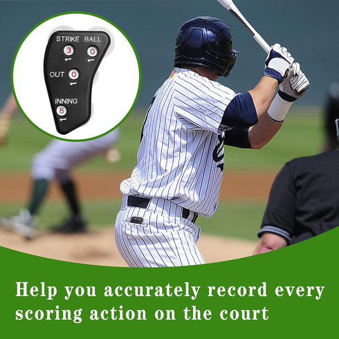 Watayo 4 Wheel Baseball Umpire Clicker, Black Umpire Indicator Gear for Scorekeeper Recording Outs & Innings