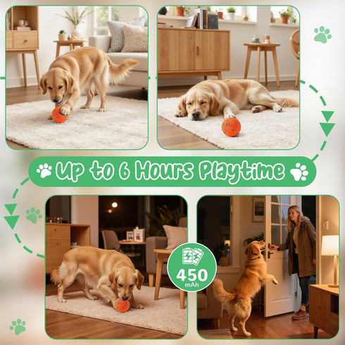 Material,Ip68 Smart Interactive Dog Toys,Vibrating Dog Ball,Pet Bounce Ball for Dogs (Small & Large),Chew-Proof