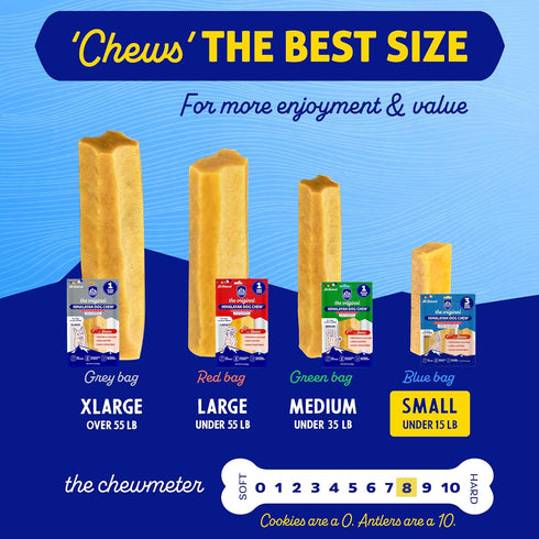 Himalayan Chew Original Yak Cheese Chew, Bacon, 3 Small Sticks, 1.1 oz, Gluten Free, Healthy Treats for Dogs