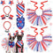 4th of July Dog Costume Accessories - 6 Pieces Includes Bandanas, Tulle Tutu, Patriotic Headbands for Dogs