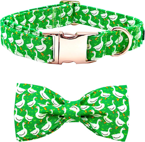 Adjustable Dog Collar for X-Large Dogs, Green Gooses Summer Holiday Pet Collar for Boys & Girls