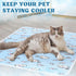 4 Pcs Dog Cooling Mat, 28'' x 20'', Self Cooling Ice Silk Chill Pads, Washable Cushion for Dogs and Cats, Blue