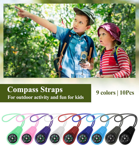 ValueBargain 9 Pcs Plastic Compass, Mini Compass for Kids Classroom & Outdoor Activities, Compasses Bulk for Navigation
