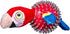 Spunky Pup Parrot Spiky Ball Squeaker Dog Toy, Rubber Spikes for Healthy Teeth and Gums, Plush Fetch Toy