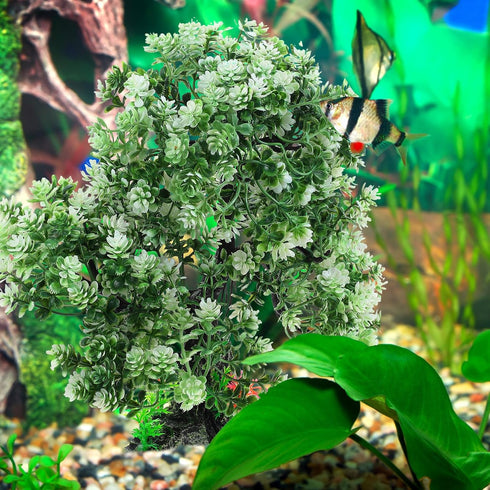 Aquarium Landscape Tree - Artificial Plastic Plants Tree Decoration with Resin Base for Fish Tank