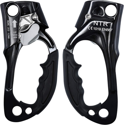 WILDKEN Climbing Hand Ascender for Outdoor Mountaineering, Rappelling Equip for 8-12MM Rope, Left Right Hand