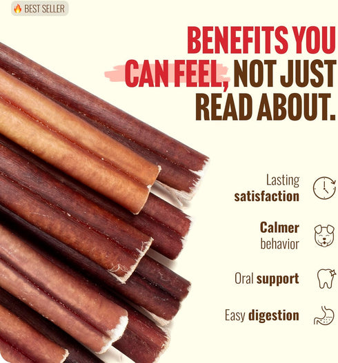 (6 Inch, 6 Packaged 100% Natural Farm Odor-Free Bully Sticks Ounces), by Weight, Beef Chews, Grass-Fed, Fully