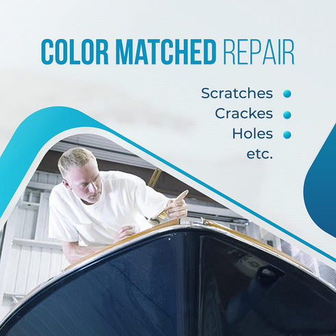 Set 4oz) Gelcoat Repair Kit Marine Fiberglass with Hardener, Coloring Agents & Tools Fix Scratches, Cracks & Chips on