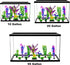Fish Tank Decorations, Plastic Artificial Plant Set, 11 Pieces Medium/Large Flower Ornament for Freshwater & Saltwater