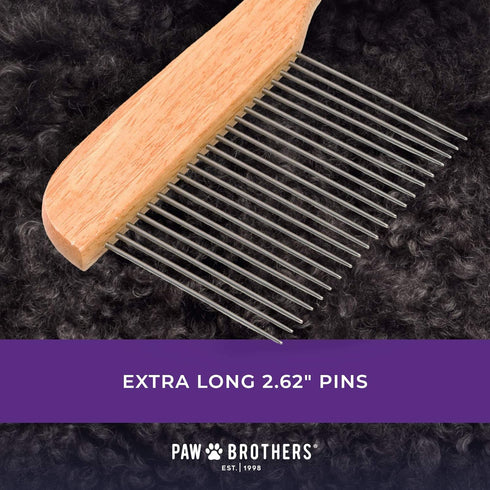 Ryan's Pet Supplies Paw Brothers Poodle Comb Brush for Dogs, Professional Grade, Dematting Comb