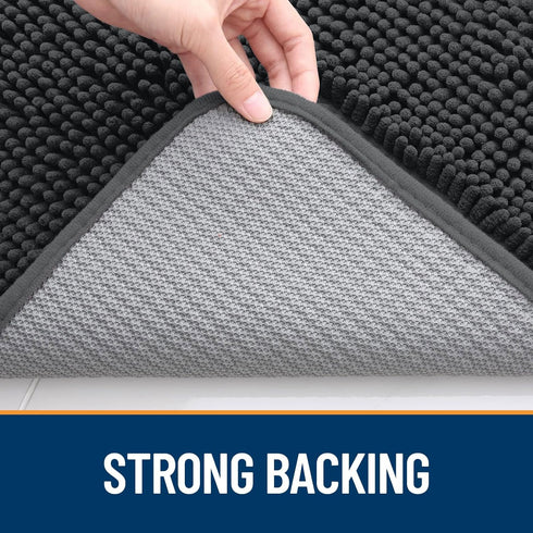 OLANLY Dog Door Mat for Muddy Paws, 36x24 Absorbent Non-Slip Washable Indoor Mat, Dark Grey