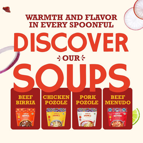 POZOLAZO Pozole | Pork Instant Soup | Mexican Hominy Stew | Freeze-Dried Pork | Just Add Hot Water | High Protein Meal