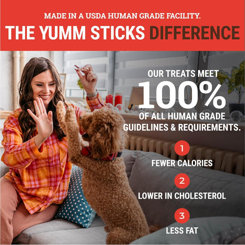 Yumm 12 Count etta says! Sticks Natural Dog Treats - Beef Dog Jerky Treats - Human-Grade Jerky for Dogs - Made in The