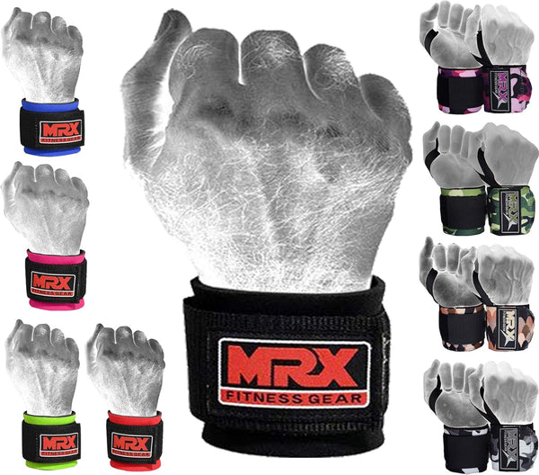 MRX Weight Lifting Wrist Wraps - Support Lifting Straps for Gym Bodybuilding Training for Men and Women