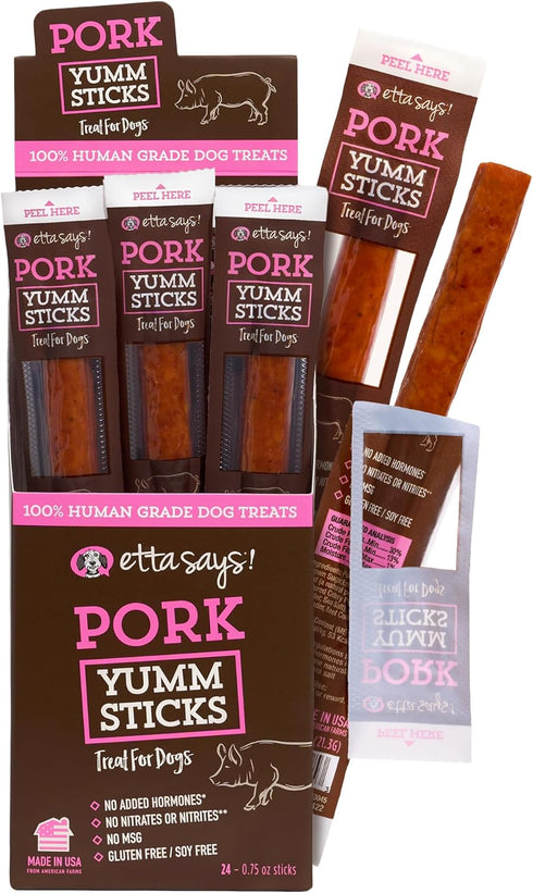 etta says! Yumm Sticks Natural Dog Treats - Pork Dog Jerky Treats