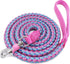 Reflective Dog Leash, Strong Nylon Rope Braided Heavy Duty for Large and Medium Dogs, 10ft, Pink