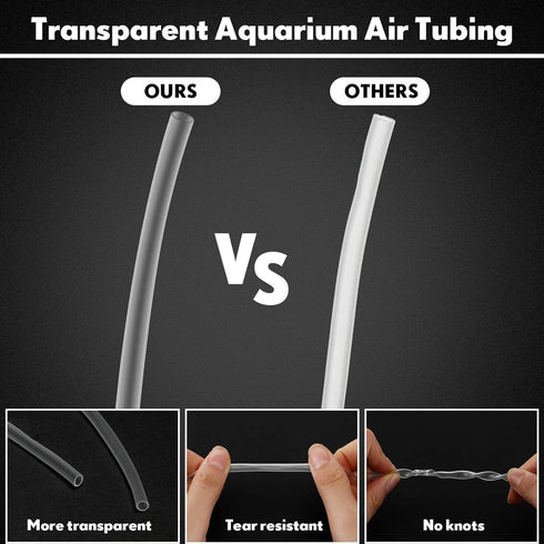 230 ft Clear and Flexible Standard Size Airline Tubing for Fish Tank, 3/16'' Aquarium Air Pump Accessories