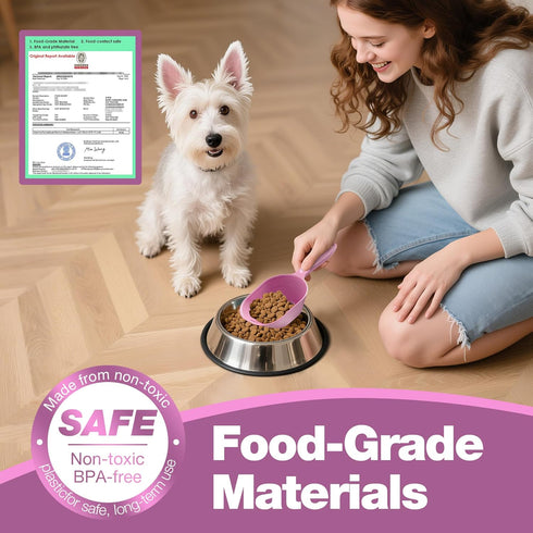 2 Pack, Dog Food Scoop Pet Cup Capacity Cat Food Scooper With Measuring Lines For Dog, Puppy and Cat Coffee Bean, Flour