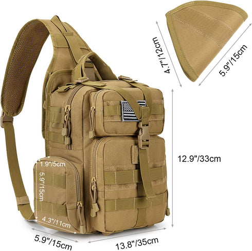 G4Free Tactical EDC Sling Bag Backpack with Pistol Holster for Concealed Carry