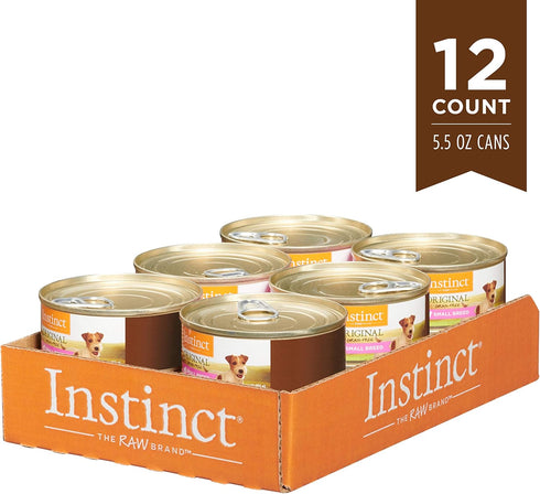 Instinct Original Small Breed Grain Free Real Beef Recipe Natural Wet Canned Dog Food, 5.5 oz. Cans (Case of 12)