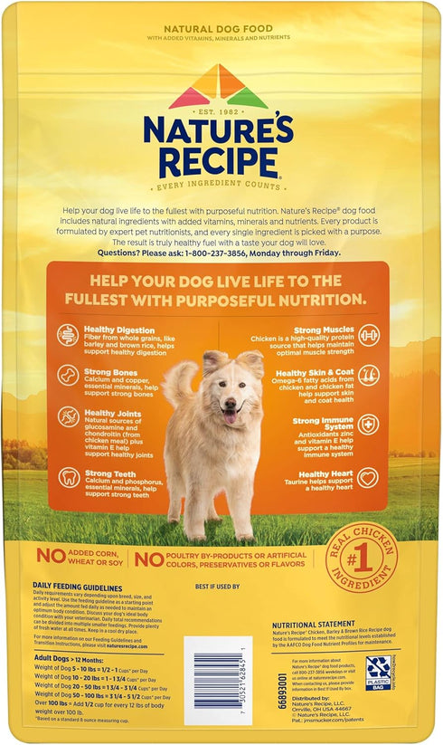 Nature's Recipe Chicken, Barley & Brown Rice Dry Dog Food, 4 lb. Bag