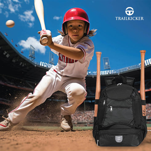 Lightweight Baseball Bag for Boys and Girls - Youth Softball Backpack with Shoe Compartment