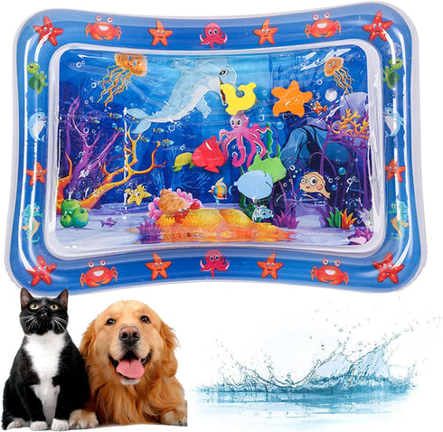 NLAIKE 2 Pieces Upgraded Thickened Cat Water Mat,Interactive Cat Toy for Indoor Cats