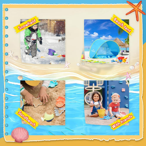 UPF50+ Set Monobeach Baby Beach Tent with Beach Sand Toys Pop Up Portable Shade Pool UV Protection Sun Shelter