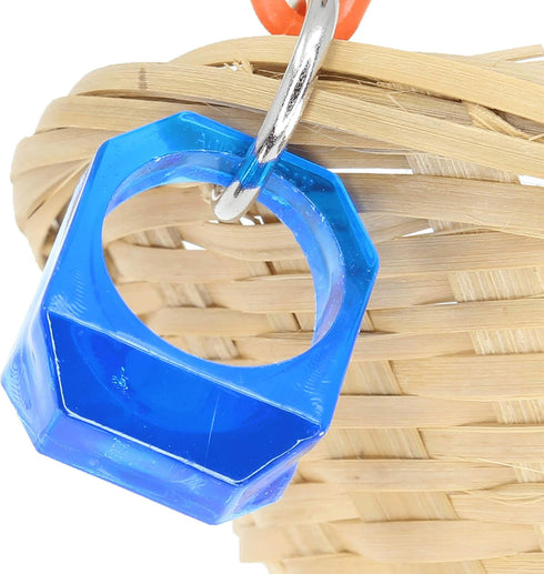 1914 Bonka Bird Toys Basket Swing - Colorful Bamboo Chew Swing for Parrots, Quaker, Parrotlet, Budgie