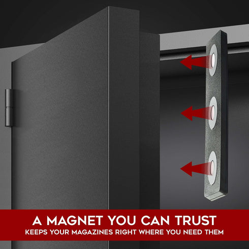 Ammunition Ammo Keeper MG Magnetic Holder for Gun Magazines and Clips, Organize Mount in Your Gun Safe, Locker Cabinet