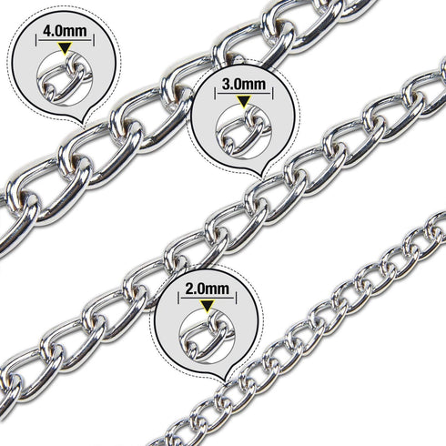 Pettom Heavy Duty Dog Chain Leash, Metal Lead with Padded Handle for Medium Large Dogs (6'/2.0mm Small Chain, Black)