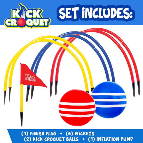 Franklin Sports Kick Croquet Game Set - Combines Soccer and Croquet - Perfect for Kids and Adults - Great for Outdoor