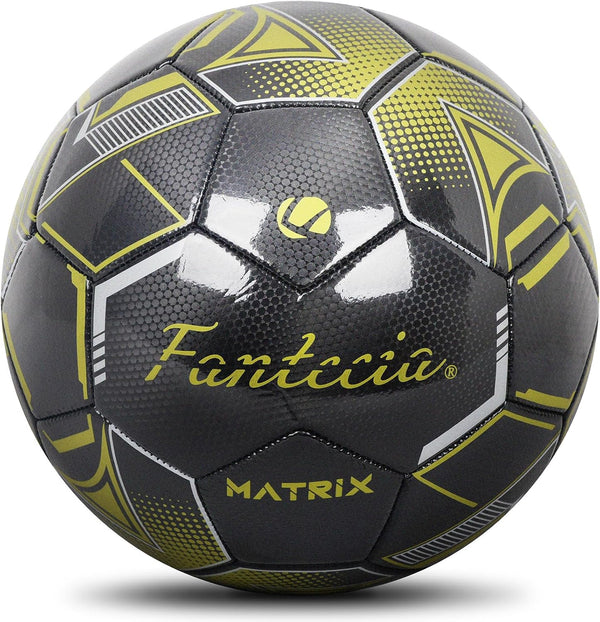 Soccer Ball Size 5 for Unisex Adult Youth, Indoor Outdoor Practice Match, Leather Soccer with Pump