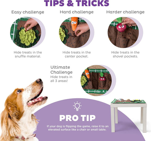 2 Outward Hound by Nina Ottosson Activity Matz Garden Game Plush Dog Puzzle Mat Dog Enrichment Dog Toy, Level