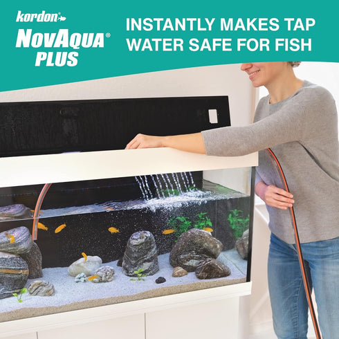 Kordon NOVAQUA Plus - Freshwater & Saltwater Aquarium Water Conditioner – Instantly Detoxifies Chlorine, Chloramines, & Heavy Metals, Replaces Fish Slime Coat, Reduces Fish Stress, 16 Ounces