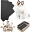 Cat Nail File Scratching Strips - 6 Pcs Litter Box Scratcher Liner, 3 Pairs Peel Stick Strips in Different Sizes (Black)