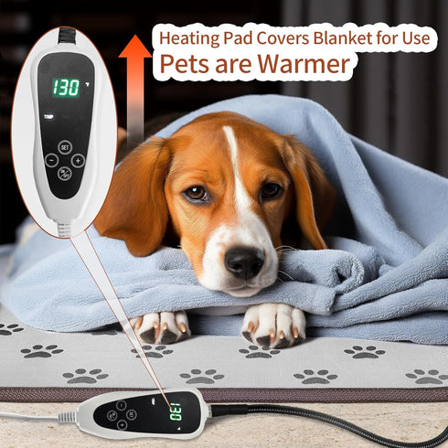 Large Dog Heating Pad 34x21in, Waterproof Pet Heating Mat with Smart Thermostat Switch, Whelping Supplies for Dogs
