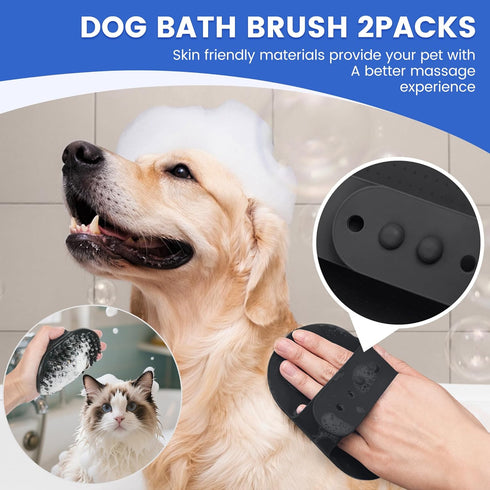 Neyakopaw 4-in-1 Pets(4PCS Double-Sided Pet Grooming Rake - Professional Pet Grooming Kit, Deshedding Dematting Tool