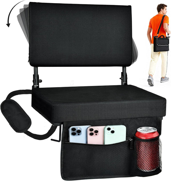 Stadium Seats with Back Support, Padded Bleacher Chairs with Back and Cushion