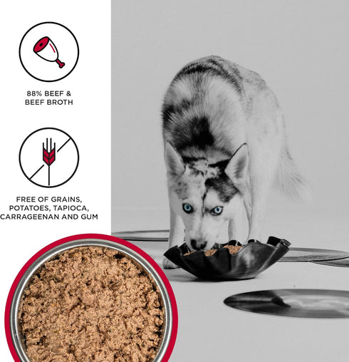 BIXBI Liberty Grain-Free Canned Wet Dog Food, Beef Recipe, 12.5 oz Cans (Pack of 12)