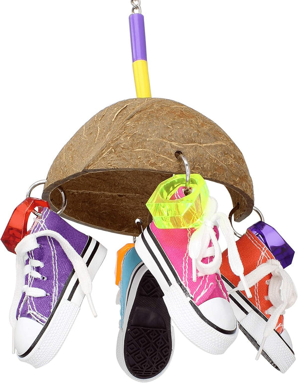 Bonka Bird Toys 1504 Coco Sneaker Medium Parrot Forage Cage Toy, 9.50" High, 5.50" Wide
